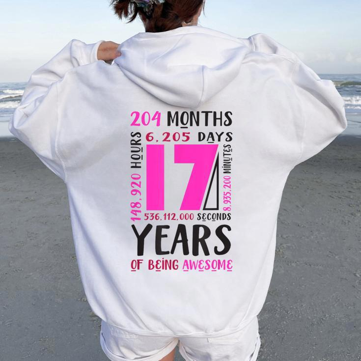 17Th Birthday Girls 17 Year Old Daughter Niece Women Oversized Hoodie Back Print