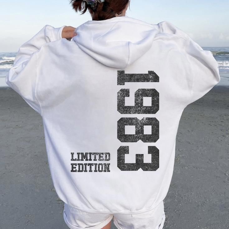 41Th Birthday For 41 Years Old Vintage 1983 Women Oversized Hoodie Back Print