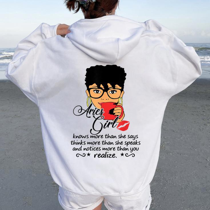 Aries Girl Are Born In March 21 To April 19 Birthday Women Oversized Hoodie Back Print