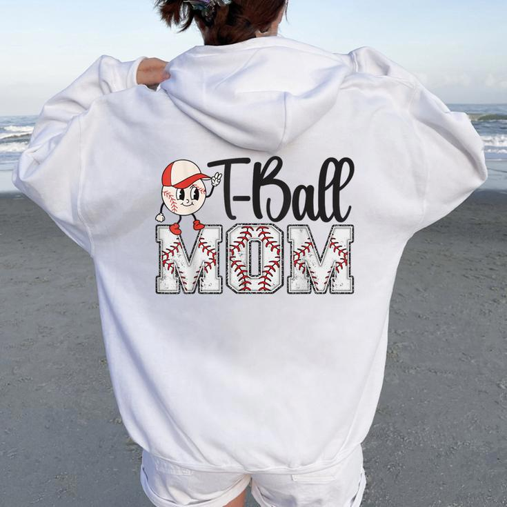Ball Mom Leopard Tball Mom Mother's Day Women Oversized Hoodie Back Print