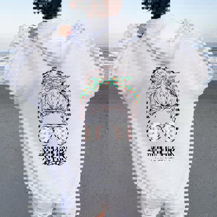 Ball Park Mama Baseball Softball Mother's Day Mom Women Oversized Hoodie Back Print