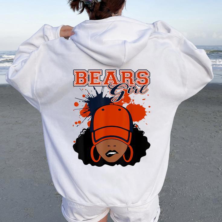 Bears Girl Sports Fan Team Spirit Women Oversized Hoodie Back Print