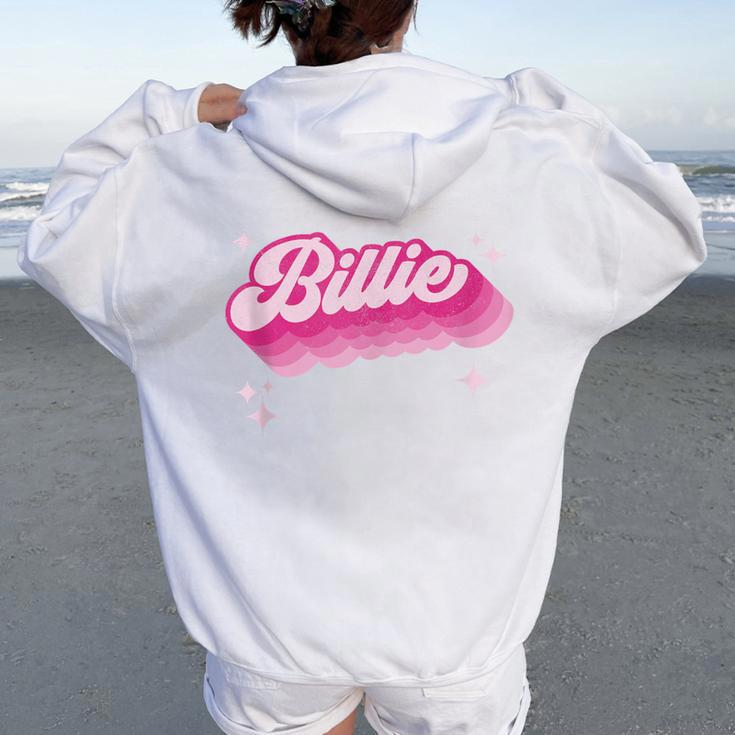Billie First Name Girl Vintage 70S Style Personalized Retro Women Oversized Hoodie Back Print