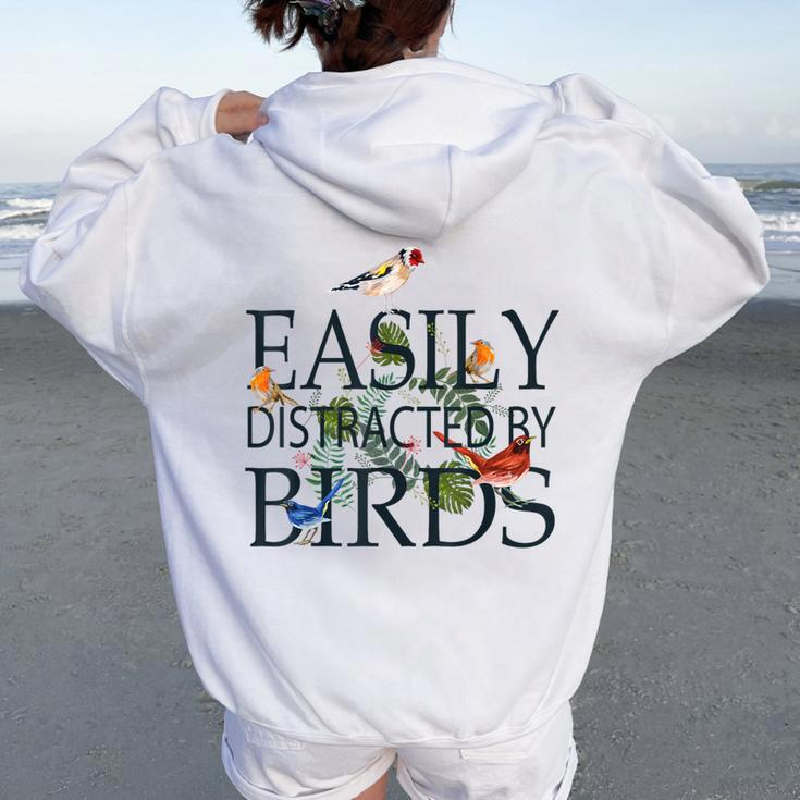 Bird Lovers For Easily Distracted By Birds Women Oversized Hoodie Back Print