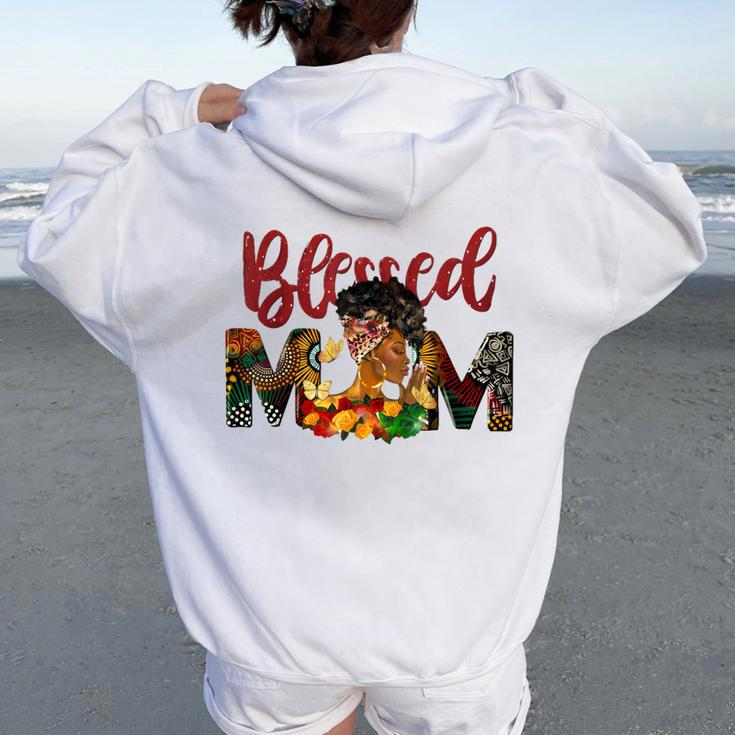 Blessed Mom Africa Black Woman Junenth Mother's Day Women Oversized Hoodie Back Print