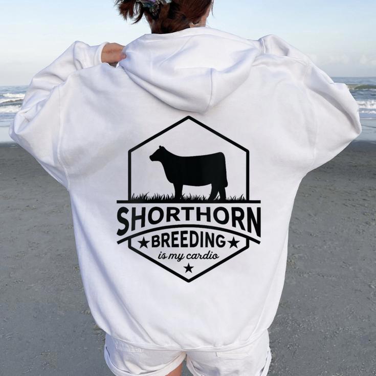 Breeding Cow Breakling Limits Breeder Shorthorn Cattle Women Oversized Hoodie Back Print