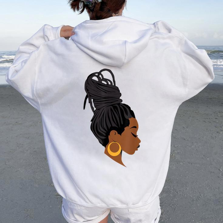 Cool Black Woman With Dreadlocks African American Afro Women Women Oversized Hoodie Back Print