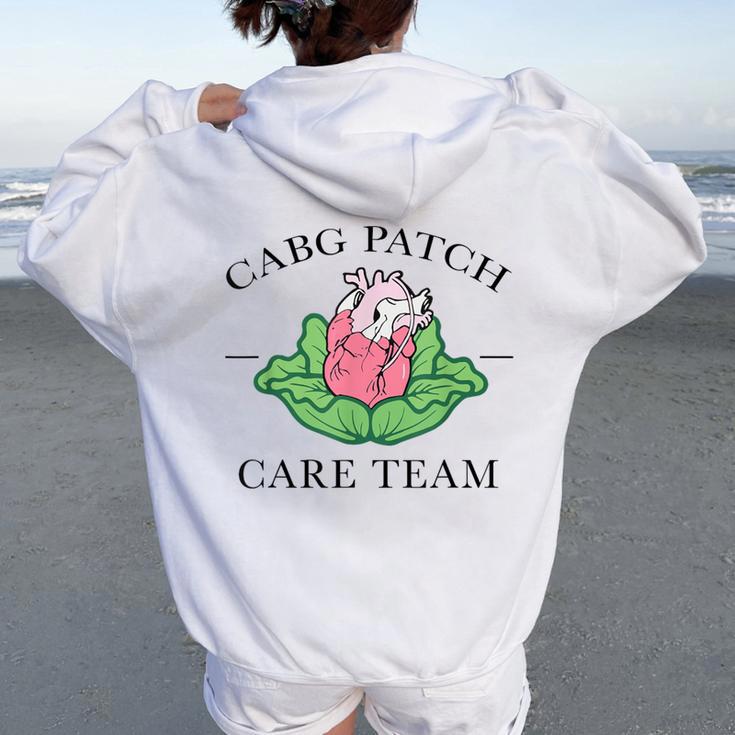 Cvicu Nurse Cabg Patch Care Team Cardiology Cardiologist Women Oversized Hoodie Back Print