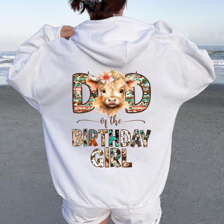 Dad And Mom Birthday Girl Cow Family Party Decorations Women Oversized Hoodie Back Print