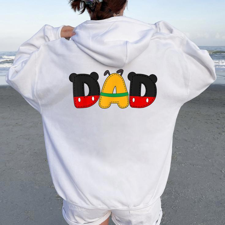Dad And Mom Birthday Girl Mouse Family Matching Women Oversized Hoodie Back Print