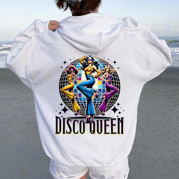Disco Queen 70'S 80'S Retro Vintage Costume Disco Dance Women Oversized Hoodie Back Print