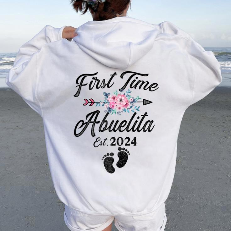 First Time Abuelita 2024 Soon To Be Grandma 2024 Women Oversized Hoodie Back Print