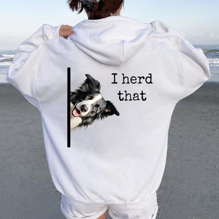 For Border Collie Lovers Herd That Women Oversized Hoodie Back Print