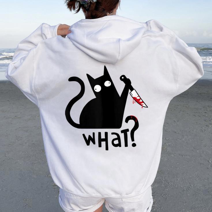 Cat Kitty Cat Cat Mom Cat Dad Psycho Cat Women Oversized Hoodie Back Print