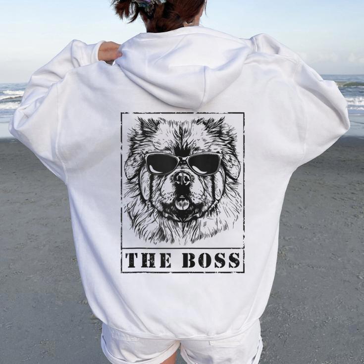 The Chow Chow Boss Mom Dad Dog Lover Women Oversized Hoodie Back Print