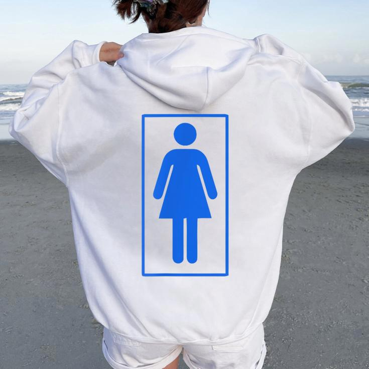 Toilet Sign Nerd Geek Graphic Women Oversized Hoodie Back Print