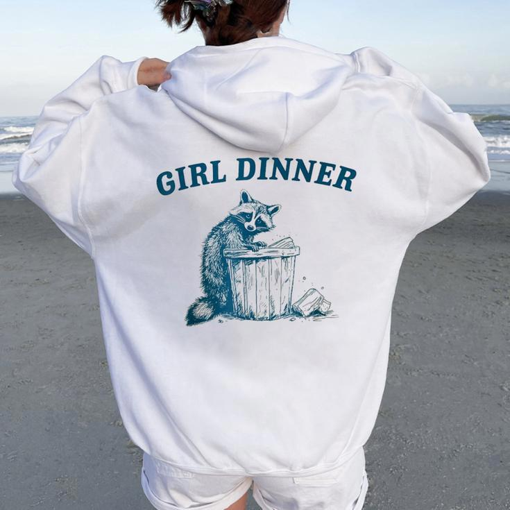 Trash Panda Girl Dinner Raccoon Women Oversized Hoodie Back Print