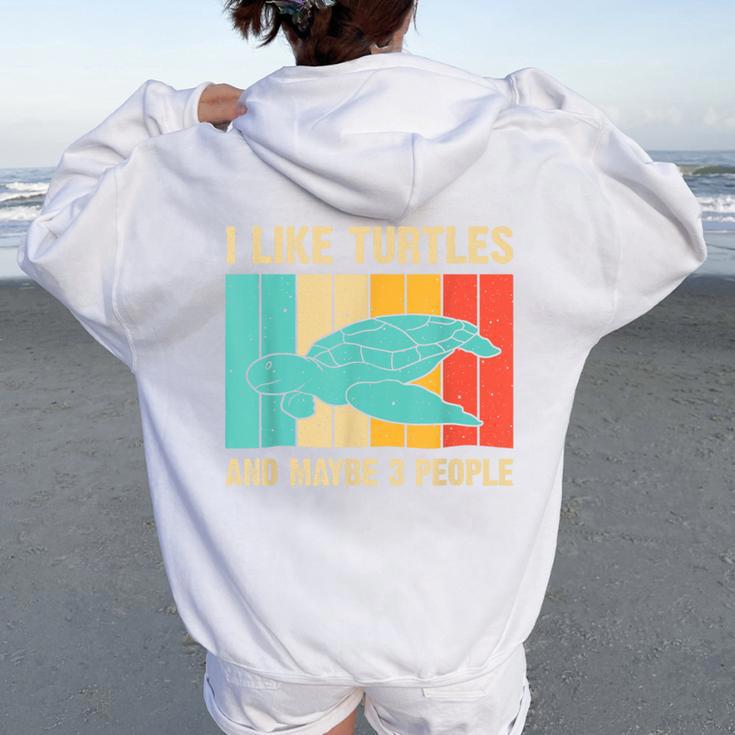 Turtle Sea Turtle Lover Boys Girls Women Oversized Hoodie Back Print