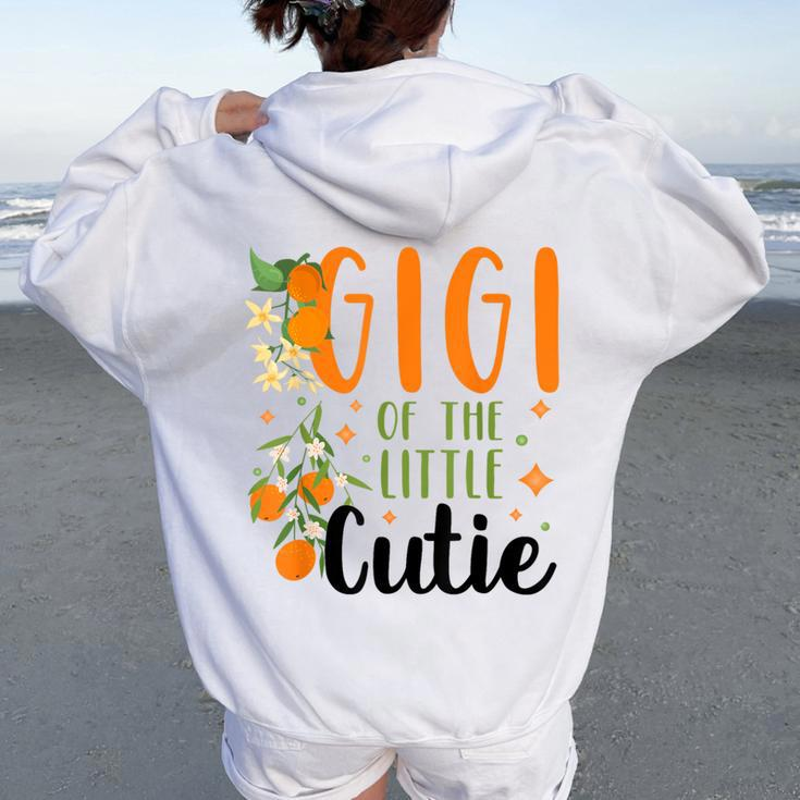 Gigi Little Cutie Baby Shower Orange 1St Birthday Party Women Oversized Hoodie Back Print