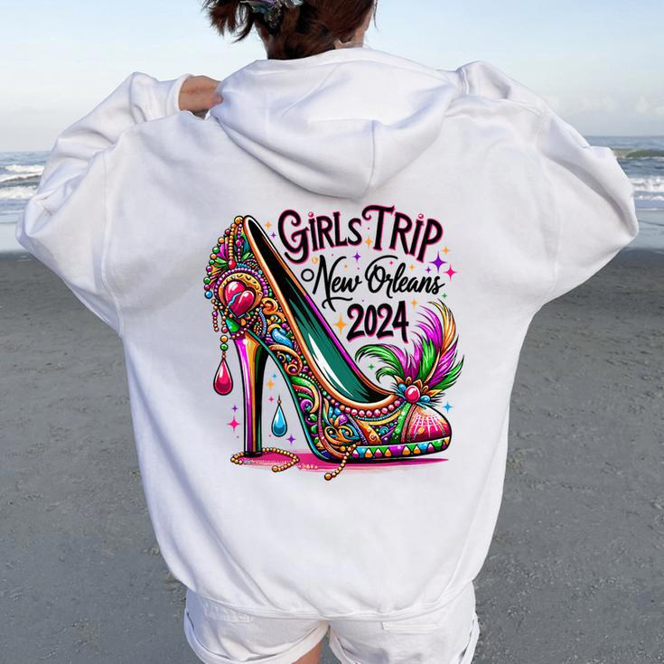 Girls Trip New Orleans 2024 Girl Mardi Gras Matching Women Oversized Hoodie Back Print
