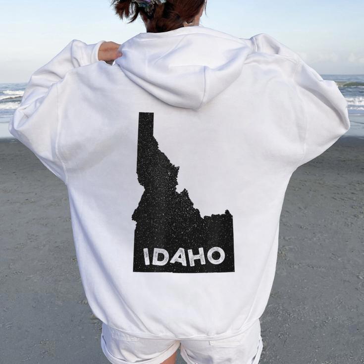 Idaho Roots State Map Home Love Pride Women Oversized Hoodie Back Print