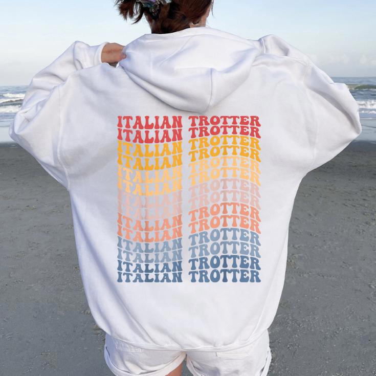 Italian Trotter Groovy Retro Horse Women Oversized Hoodie Back Print