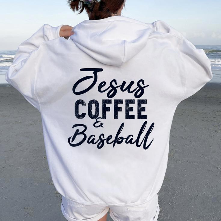 Jesus Coffee And Sport And Christian Lovers Women Oversized Hoodie Back Print