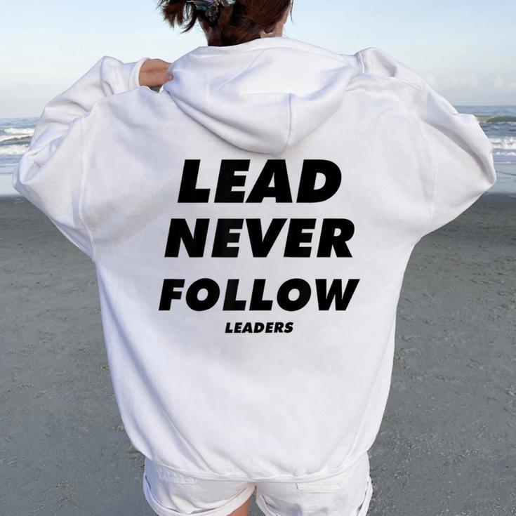 Lead Never Follow Leaders Baseball Mama Women Oversized Hoodie Back Print