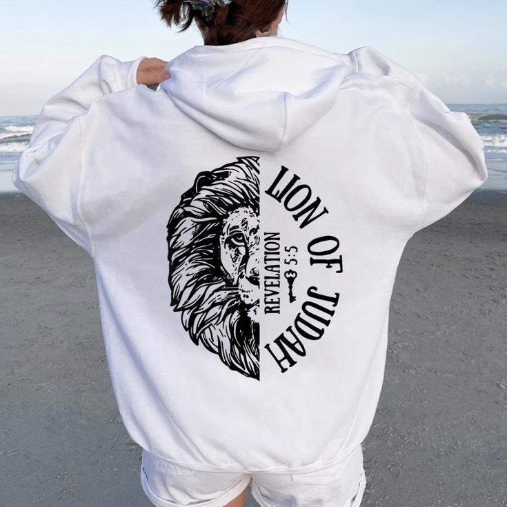 Lion Of Judah Jesus Christian Faith Women Women Oversized Hoodie Back Print