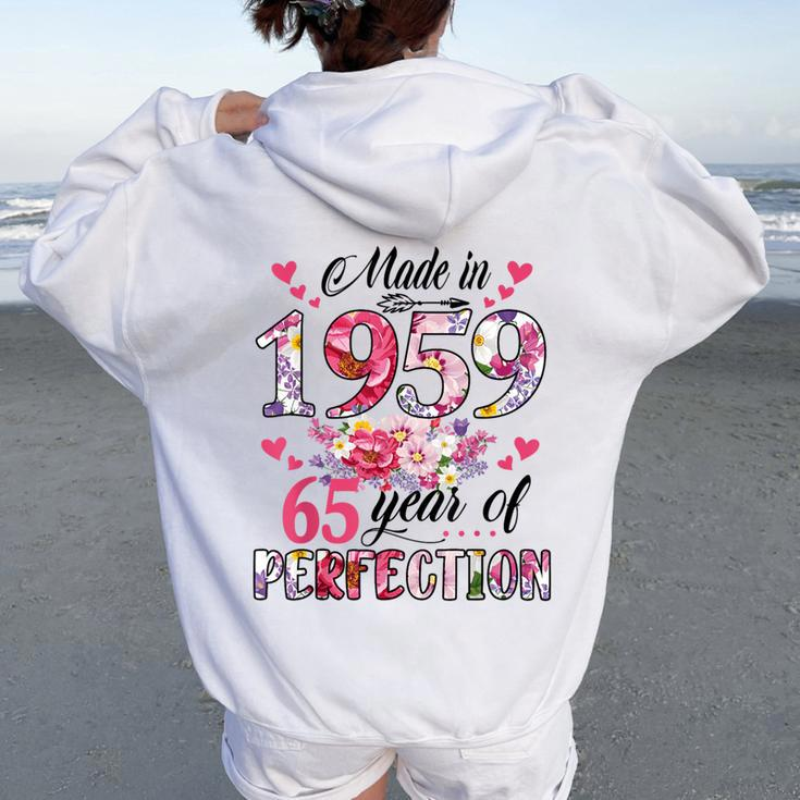 Made In 1959 Floral 65 Year Old 65Th Birthday Women Women Oversized Hoodie Back Print