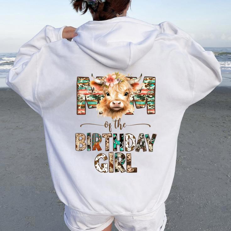 Mom And Dad Birthday Girl Cow Family Party Decorations Women Oversized Hoodie Back Print