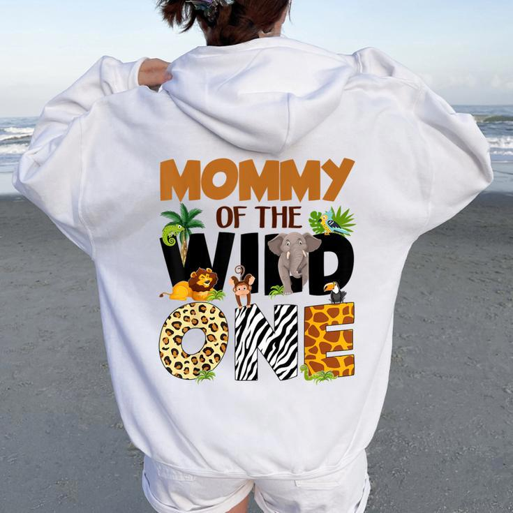 Mommy Of The Birthday Wild One Safari Mom And Dad Boy Family Women Oversized Hoodie Back Print