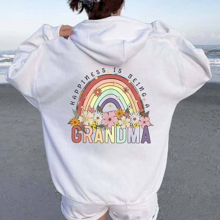 Grandma Wildflower Floral Grandma Est 2024 Women Oversized Hoodie Back Print