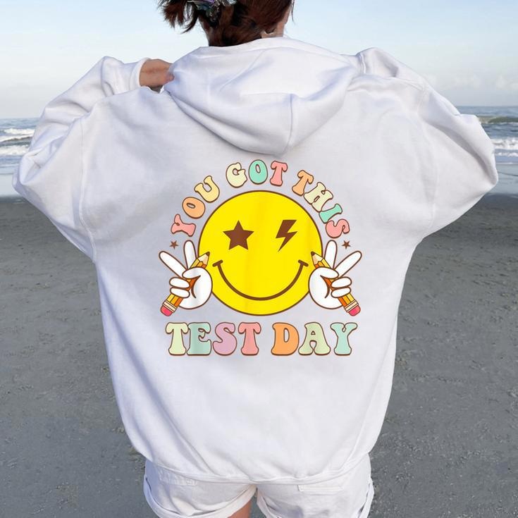 You Got This Motivational Testing Day Smile Face Teacher Kid Women Oversized Hoodie Back Print