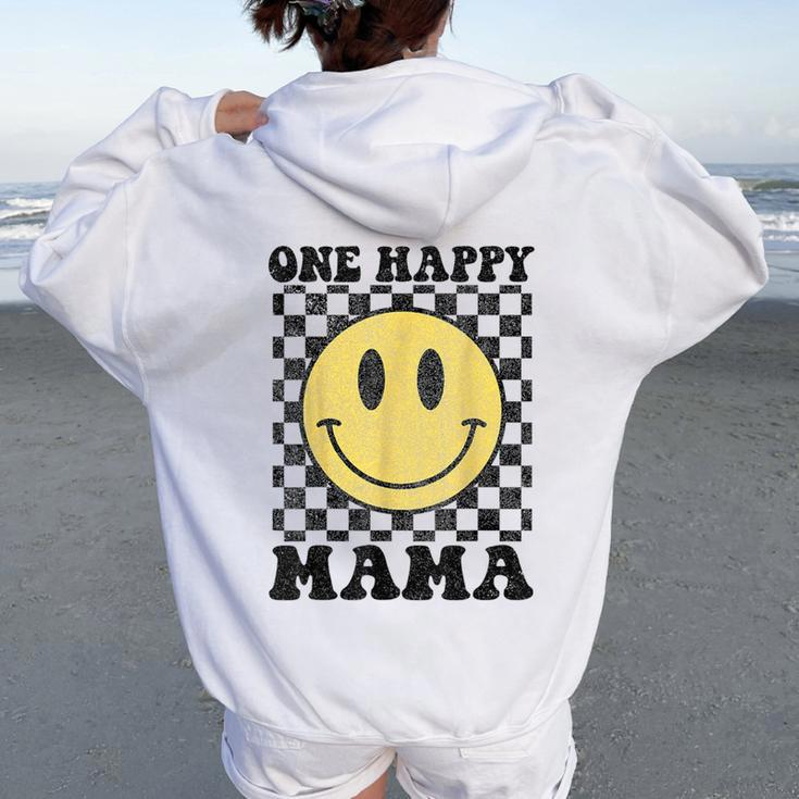 One Happy Dude Mama Happy Face 1St Birthday Party Family Women Oversized Hoodie Back Print