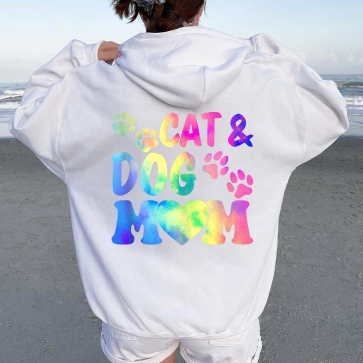 Pet Cat Mom Dog Mom Mother's Day Fur Mama Mommy Pet Lover Women Oversized Hoodie Back Print