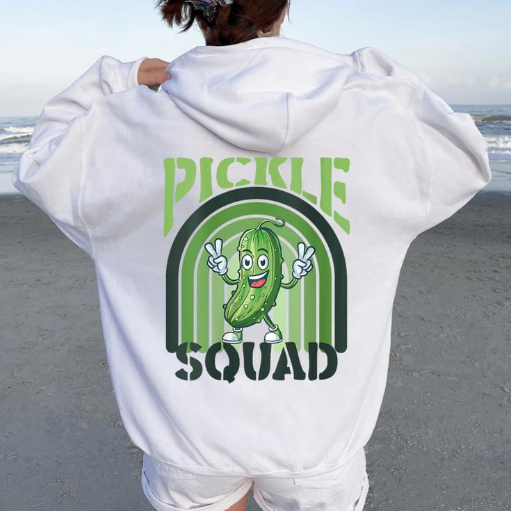 Pickle Squad Foodie For Pickle Fanatics Women Oversized Hoodie Back Print