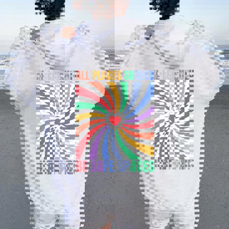 Pride Lgbtq Rainbow Flag Gay Pride Month Women Oversized Hoodie Back Print