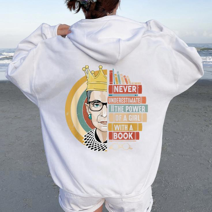 Quote Girl With Book Women Women Oversized Hoodie Back Print