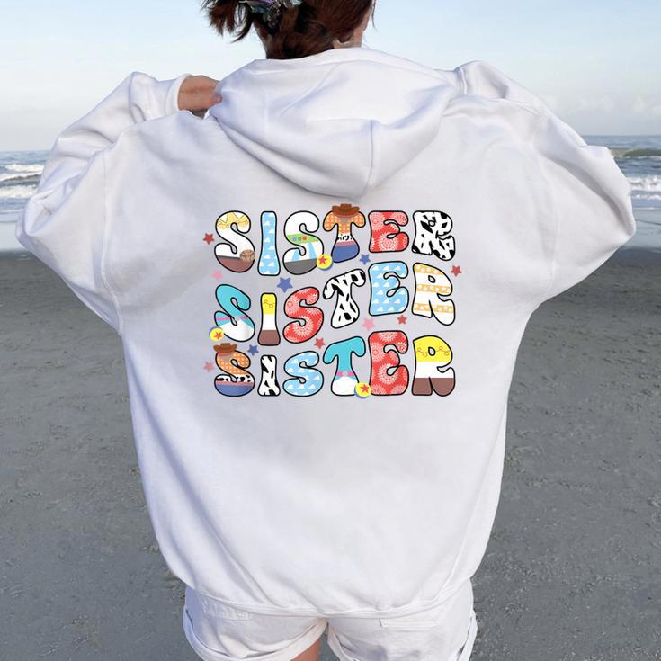 Sister Toy Story Boy Mom Sister Sis Happy Mother's Day Women Oversized Hoodie Back Print