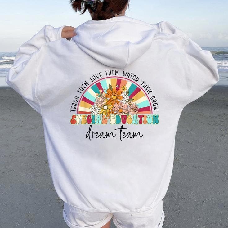 Sped Squad Dream Team Special Education Ed Groovy Teacher Women Oversized Hoodie Back Print