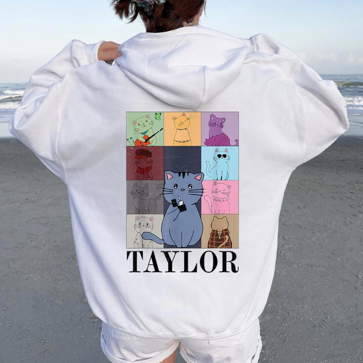 Taylor Personalized Name I Love Taylor Girl Groovy 70'S Women Oversized Hoodie Back Print