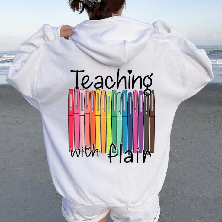 Teaching With Flair Preschool Teacher First Day Of School Women Oversized Hoodie Back Print