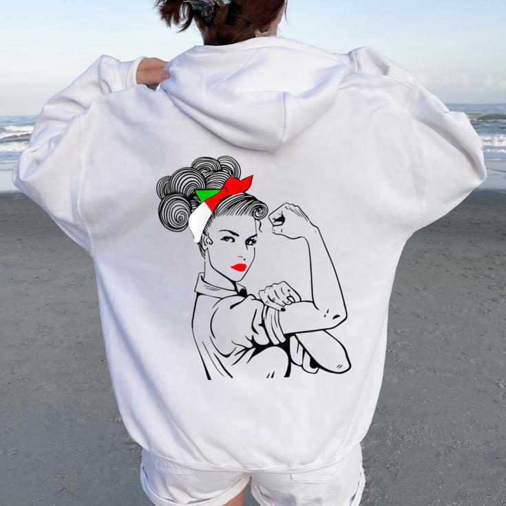 Unbreakable Girl Italian Heritage Day Italian Flag Women Women Oversized Hoodie Back Print