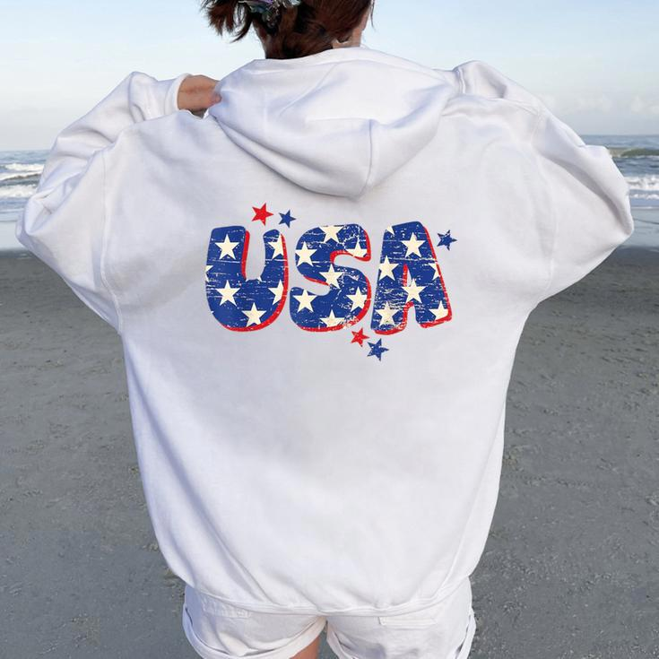 Usa American Flag 4Th Of July Kid Boy Girl Vintage Women Oversized Hoodie Back Print