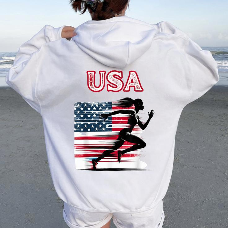 Usa Track And Field Girls Accessories Apparel Women Oversized Hoodie Back Print