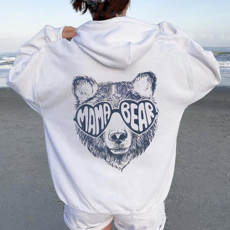 Vintage Mama Bear Face Sunglasses Mom Mommy Mother's Day Women Oversized Hoodie Back Print