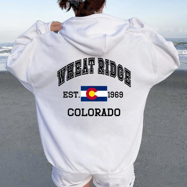 Vintage Wheat Ridge Colorado Co State Flag Women Oversized Hoodie Back Print