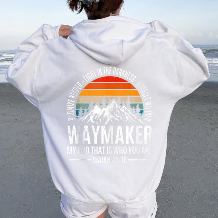 Waymaker Miracle Worker Promise Keeper Christian Religious Women Oversized Hoodie Back Print