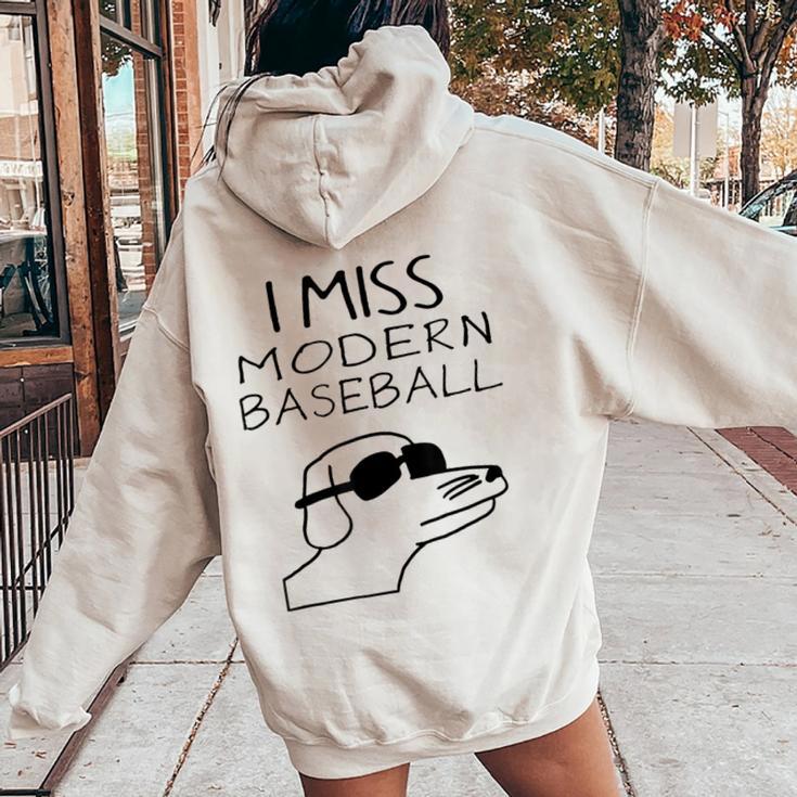 I Miss Modern Baseball Dog Sport Lover Women Oversized Hoodie Back Print Seseable UK